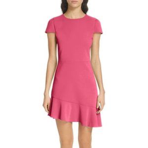 NWT Alice + Olivia Pink Crepe Ruffle Mini Dress 4